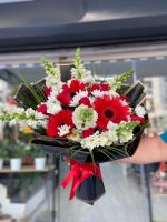 #ÇA110 Kırmızı Gerbera Beyaz Papatya Buketi