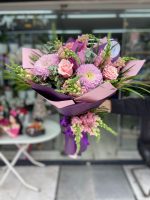 #ÇA111 İthal Pembe Çiçekler Buketi 2