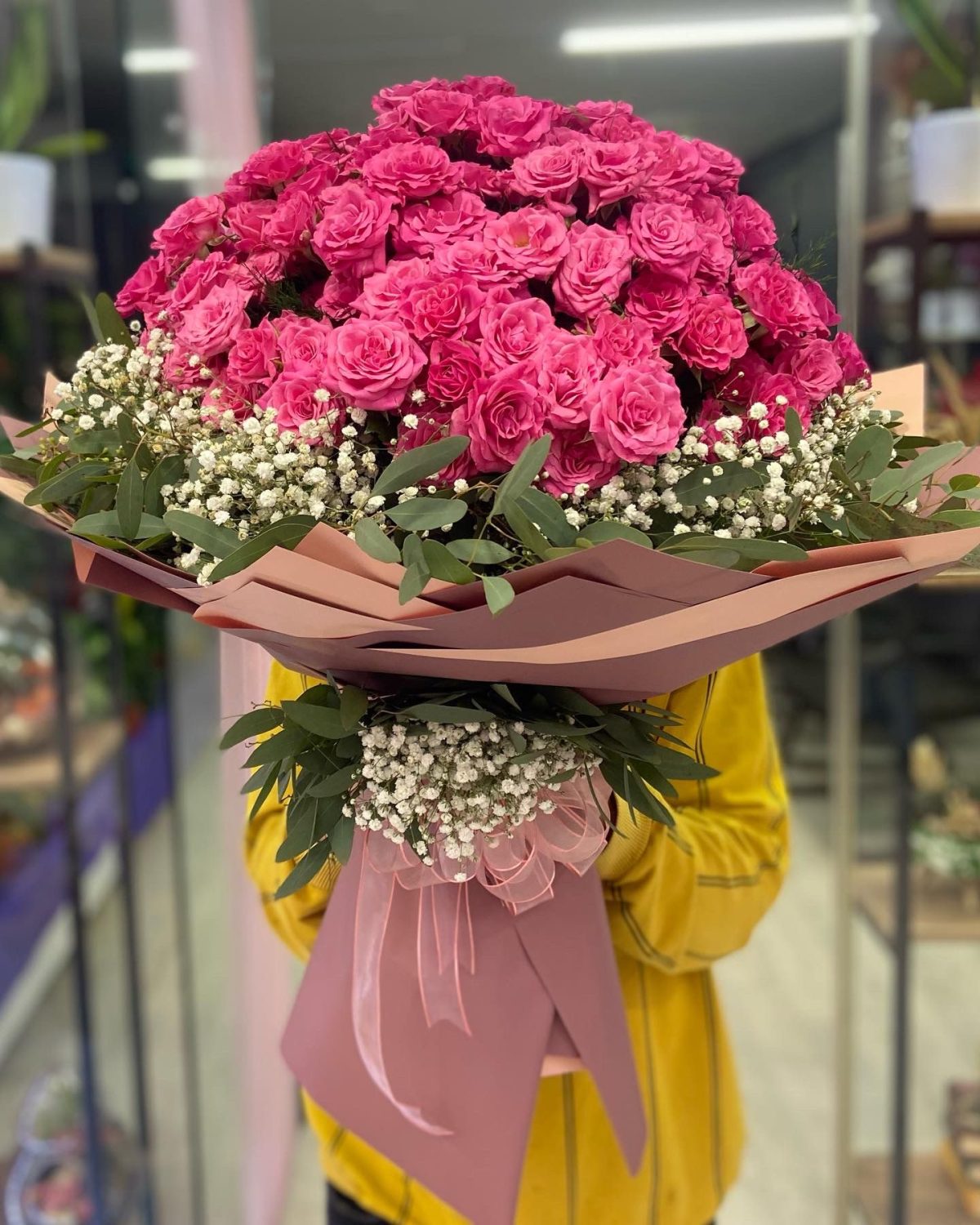#ÇA115 Pembe İthal Güller Buketi