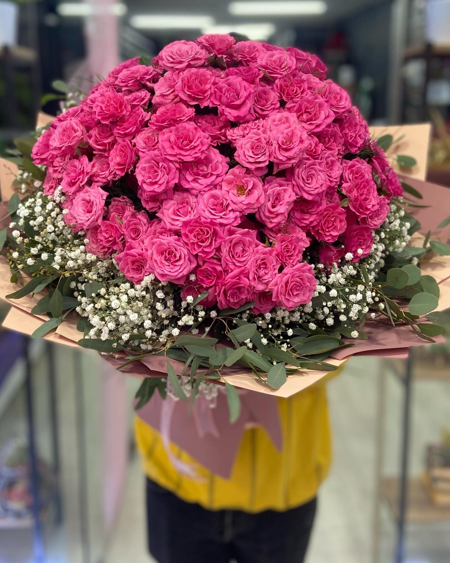 #ÇA115 Pembe İthal Güller Buketi