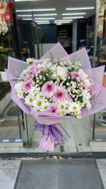 Pembe buket çiçek (2)